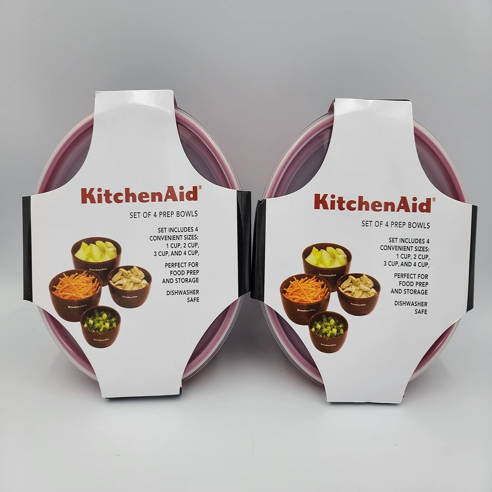 2 Sets of 4 Premium Quality Prep Bowls - 4 Different Sizes W/ Lids