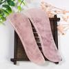 1PC Rose Quartz Gua Sha Board Natural Pink Jade Stone Body Facial Eye Scraping S Shape guasha Massage Tool - (Color: 1pc) view 4
