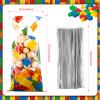 Chrisfall 100 Pcs Building Block Cellophane Treat Bags, Birthday Party Supplies Candy Goodie Bags with 100 Silver Twist Ties for Summer Themed Party Favors(Clear Background) view 2