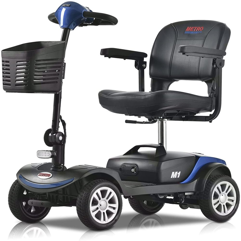 Heavy Duty Mobility Scooters for Seniors & Adults 300lbs Capacity - Electric Powered Mobility Cart - All Terrain Recreational Mobility Scooter for Travel- Blue (M1 Blue)