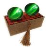 2 Inch Green Artificial Cat Tiger Eye Crystal Baoding Balls, Hand Therapy Balls, Stress Balls to Relief Stress, Chinese Meditation Balls with Carry Pouch (Box-Packed) M20 view 1