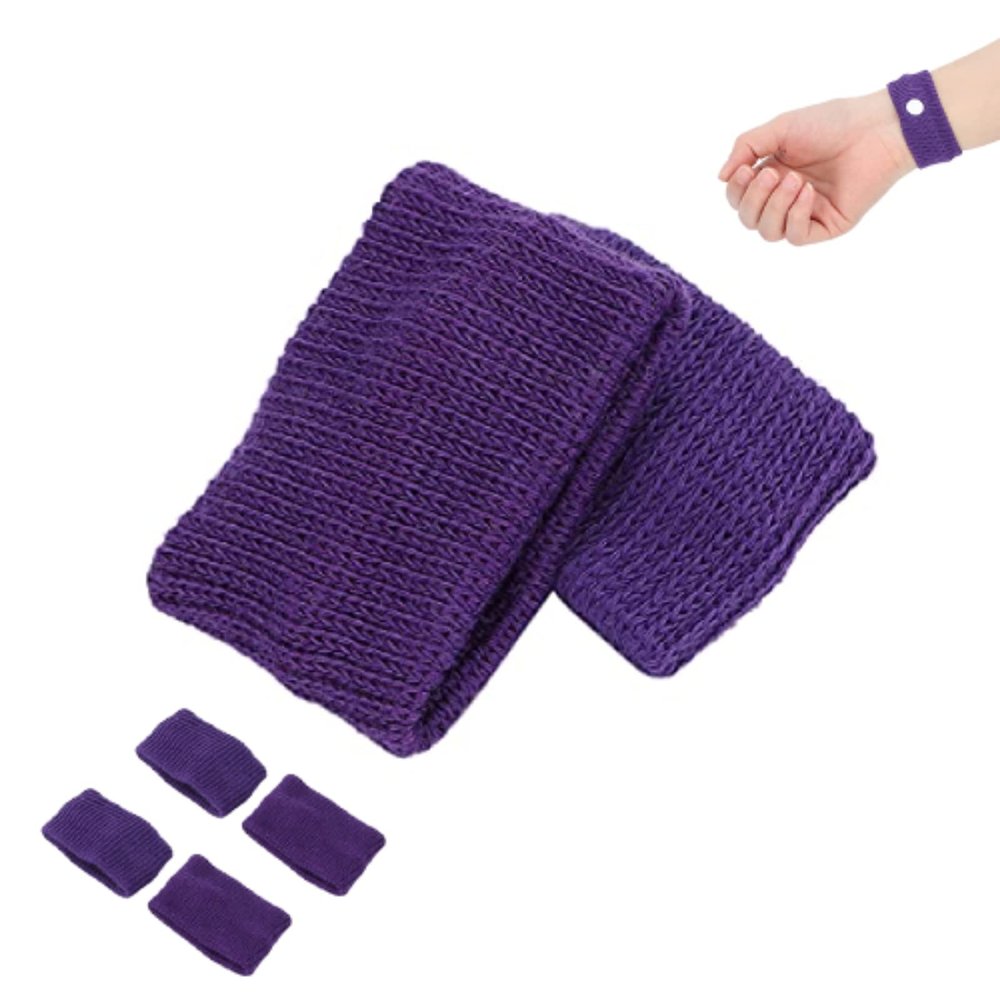 6 Pcs Nausea Wristbands, Nausea Relief Wristband, Motion Sickness Relief Bands Travel Acupressure Wristbands Band for Children Adult Morning Sickness Sea Travel Car Sickness(Purple)