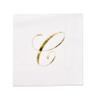 Gift Boutique 100 Gold Monogram Cocktail Napkins Letter C Disposable Paper Pack Elegant Metallic Golden Foil Beverage Napkin for Wedding Holiday Tea Party Bridal & Baby Shower Decorative Napkin view 1