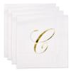 Gift Boutique 100 Gold Monogram Cocktail Napkins Letter C Disposable Paper Pack Elegant Metallic Golden Foil Beverage Napkin for Wedding Holiday Tea Party Bridal & Baby Shower Decorative Napkin view 2