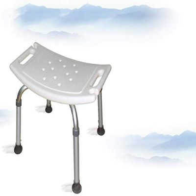 stool Adjustable Aluminum Alloy Shower Chair- Nonslip Bath with Padded Seat Holes for Bathtub and Bathroom- Nonskid Bathing Bench for Elderly, Senior and Handicap with Side Handles (Color : White)