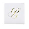 Gift Boutique 100 Gold Monogram Cocktail Napkins Letter B Disposable Paper Pack Elegant Metallic Golden Foil Hand Napkin for Powder Room Wedding Holiday Birthday Party Baby Shower Decorative Towels view 1