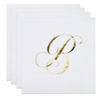 Gift Boutique 100 Gold Monogram Cocktail Napkins Letter B Disposable Paper Pack Elegant Metallic Golden Foil Hand Napkin for Powder Room Wedding Holiday Birthday Party Baby Shower Decorative Towels view 2