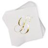 Gift Boutique 100 Gold Monogram Cocktail Napkins Letter B Disposable Paper Pack Elegant Metallic Golden Foil Hand Napkin for Powder Room Wedding Holiday Birthday Party Baby Shower Decorative Towels view 3