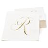 Gift Boutique 100 Gold Monogram Cocktail Napkins Letter R Disposable Paper Pack Elegant Metallic Golden Foil Hand Napkin for Powder Room Wedding Holiday Birthday Party Baby Shower Decorative Towels view 4