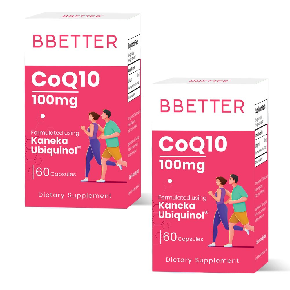 BBETTER CoQ10 100mg Softgels, Kaneka Ubiquinol - Active Form of Coenzyme Q10, Antioxidant for Heart Health, Healthy Blood Pressure Levels, Beneficial to Statin Users, 120 Count