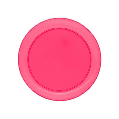 Party Essentials Party Supplies Bright Pink Assortment Disposable Plastic Dinnerware For Decorations, Birthday, Baby Shower, Bachelorette, 6-Inch, 40-Count