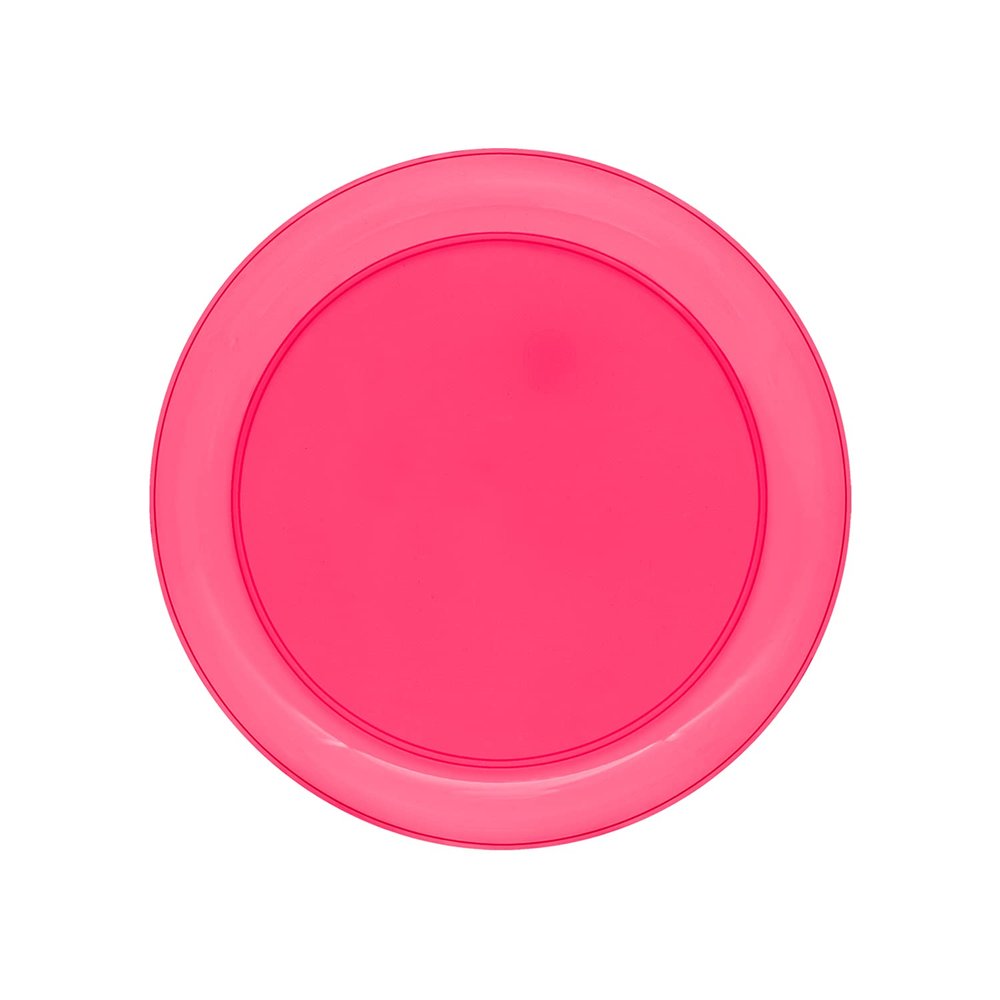 Party Essentials Party Supplies Bright Pink Assortment Disposable Plastic Dinnerware For Decorations, Birthday, Baby Shower, Bachelorette, 6-Inch, 40-Count