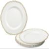 " OCCASIONS " 50 Plates Pack (25 Guests)-Heavyweight Wedding Party Disposable Plastic Plate Set -25 x 10.25'' Dinner + 25 x 7.5'' Salad/dessert plates (Rochelle White and Gold) view 2