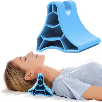 Xemz Occipital Release Tool, Portable Body Trigger Point Massager Suboccipital Release Device, Manual Back Massager Neck Shoulder Pain Relief Muscle Release Tool for Tension Headache Migraine (Blue)