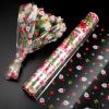 Toyvian Christmas Cellophane Wrap Roll - Santa Claus Pattern Cellophane Wrapping Paper, 100 Ft X 15.7 Inch, 2.5 Mil Thickness Xmas Clear Wrap Roll for Gift Baskets Crafts Flower Treat Packing view 1