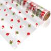 Toyvian Christmas Cellophane Wrap Roll - Santa Claus Pattern Cellophane Wrapping Paper, 100 Ft X 15.7 Inch, 2.5 Mil Thickness Xmas Clear Wrap Roll for Gift Baskets Crafts Flower Treat Packing view 2