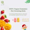 QAADU Kids Calcium & Vitamin D Gummies for Healthy Bones, Stronger Teeth, and Growth, Vegan, Delicious Mango & Strawberry Flavor, 60 Chewable Gummies, Certified Vegan by The Vegan Society of UK view 2