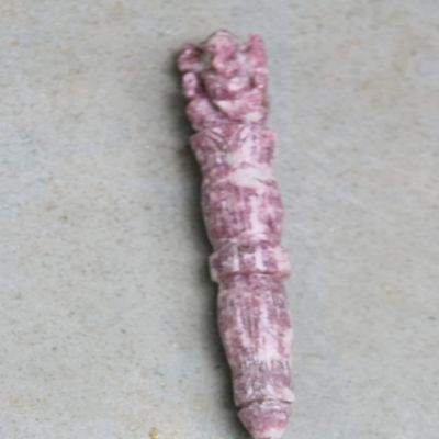 Jet New Lepidolite Ganeshji Hand Carved Healing Wand 4.5" Rare Stick Chakra Balancing Energy Reiki Meditation