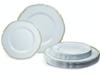 " OCCASIONS " 120 Plates Pack,(60 Guests) Heavyweight Premium Wedding Party Disposable Plastic Plates Set -60 x 10.25'' Dinner + 60 x 7.5'' Salad/Dessert (Rochelle Blue and Gold) view 1
