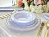 " OCCASIONS " 120 Plates Pack,(60 Guests) Heavyweight Premium Wedding Party Disposable Plastic Plates Set -60 x 10.25'' Dinner + 60 x 7.5'' Salad/Dessert (Rochelle Blue and Gold) view 3