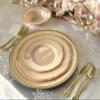 " OCCASIONS " 240 Plates Pack,(120 Guests) Heavyweight Premium Disposable Plastic Plates Set -120 x 10.25'' Dinner + 120 x 7.5'' Salad/Dessert (Rochelle Antique Rose and Gold) view 3