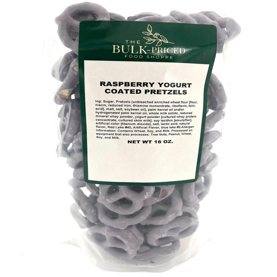 Raspberry Yogurt Pretzels, Bulk (1 lb. Resealable Zip Lock Stand Up Bag)