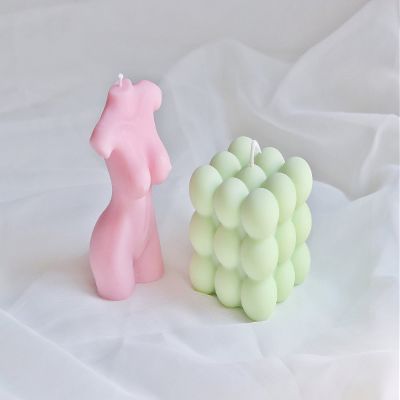Brighter Sky Bubble Candle Body Candle Set, Premium Natural Wax, Aesthetic, Gift for Her, Decorative Candle, Minimalism, Vanilla & Rose Scented