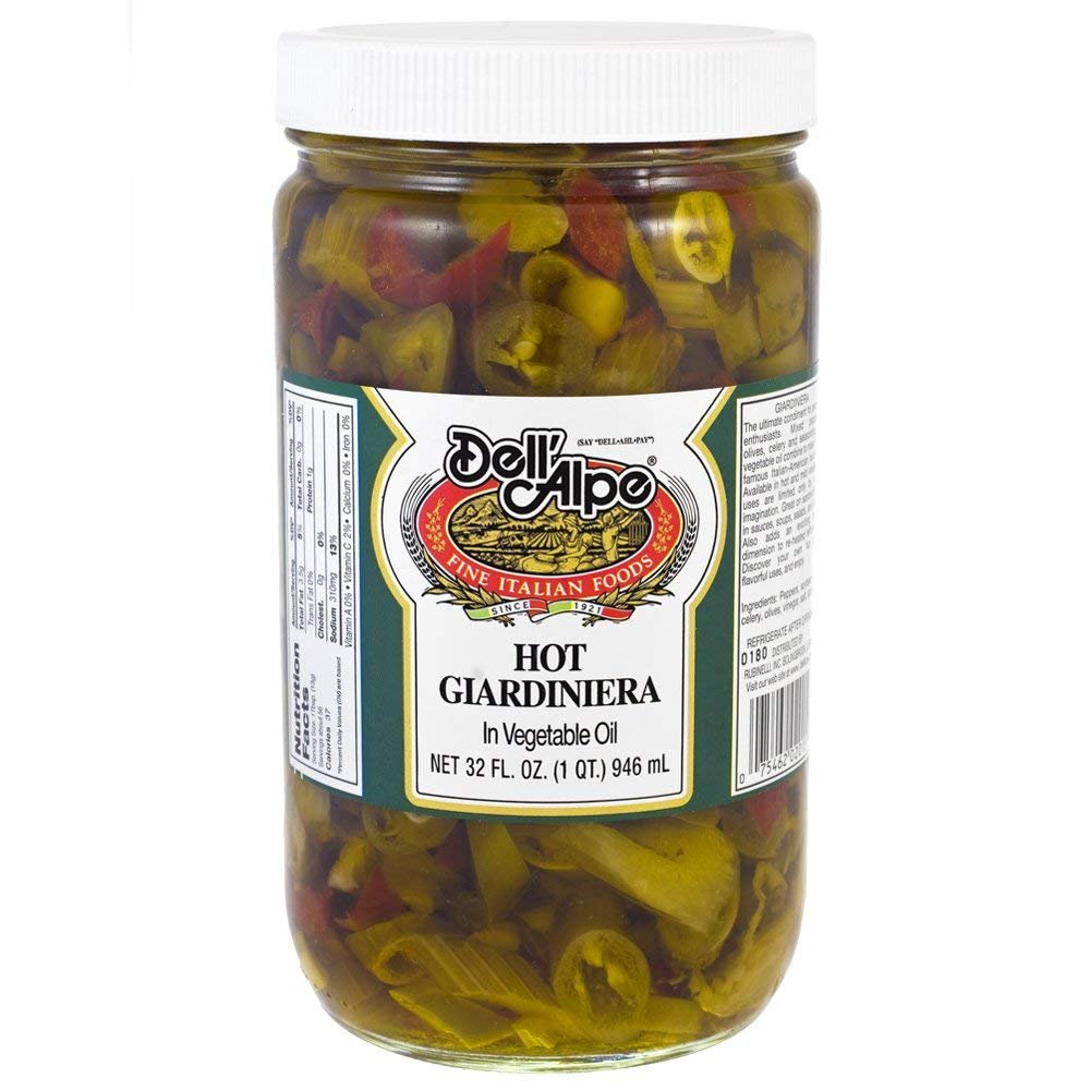 Dell'alpe Hot Giardiniera 32 oz - 10 PACK