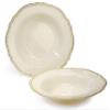 OCCASIONS 120 Plates Pack, Heavyweight Disposable Wedding Party Plastic Plates (7.5'' Appetizer/Dessert Plate, Rochelle Ivory & Gold) view 1