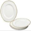 OCCASIONS 120 Plates Pack, Heavyweight Disposable Wedding Party Plastic Plates (9'' Luncheon Plate, Rochelle White & Gold) view 1