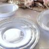 OCCASIONS 120 Plates Pack, Heavyweight Disposable Wedding Party Plastic Plates (7.5'' Appetizer/Dessert Plate, Rochelle Blue & Gold) view 4