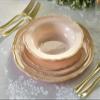 OCCASIONS 120 Plates Pack, Heavyweight Disposable Wedding Party Plastic Plates (7.5'' Appetizer/Dessert Plate, Rochelle Antique Rose & Gold) view 4
