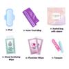 3 x Menstrual All-in-One Kits - Assorted Colors | Convenience on The Go | Single Period Kit Packs | Individually Wrapped Feminine Hygiene Products (Under The Sea/Light Rose/Butterflies) view 2