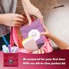 3 x Menstrual All-in-One Kits - Assorted Colors | Convenience on The Go | Single Period Kit Packs | Individually Wrapped Feminine Hygiene Products (Red Purse/Pink/Purple) view 3