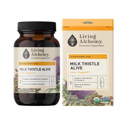 Living Alchemy Fermented Milk Thistle Supplement - Symbio Fermented Liver Cleanse Blend with Dandelion Root, & Turmeric - Liver Supplement for Men & Women - Vegan, Non-GMO- Living Alchemy, 60 Pcs