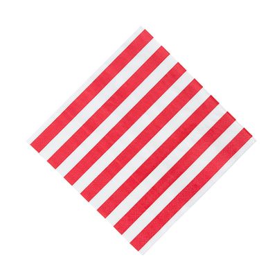 Red & White Striped Luncheon Napkins - 16 Pieces