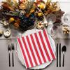 Red & White Striped Luncheon Napkins - 16 Pieces view 2