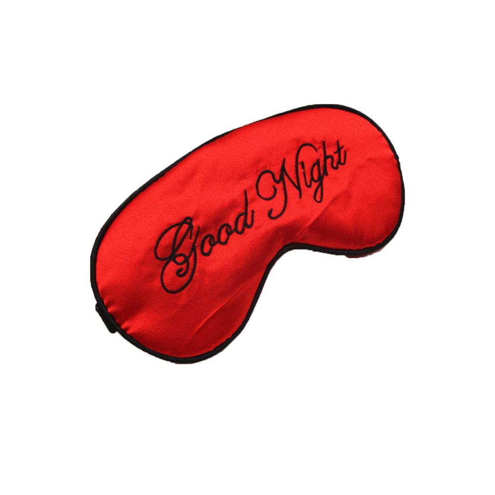 Silk Sleep Mask Eye Mask Blindfold, Adjustable Soft Blindfold Elastic Strap Night Eyeshade Travel Nap for Women Men 1PCS Red