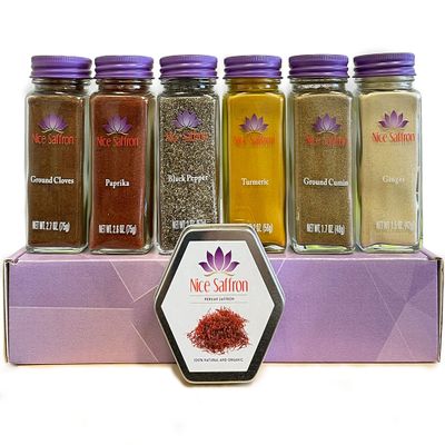 6 Pack Spices & Saffron Cooking Gift Set (Moroccan)