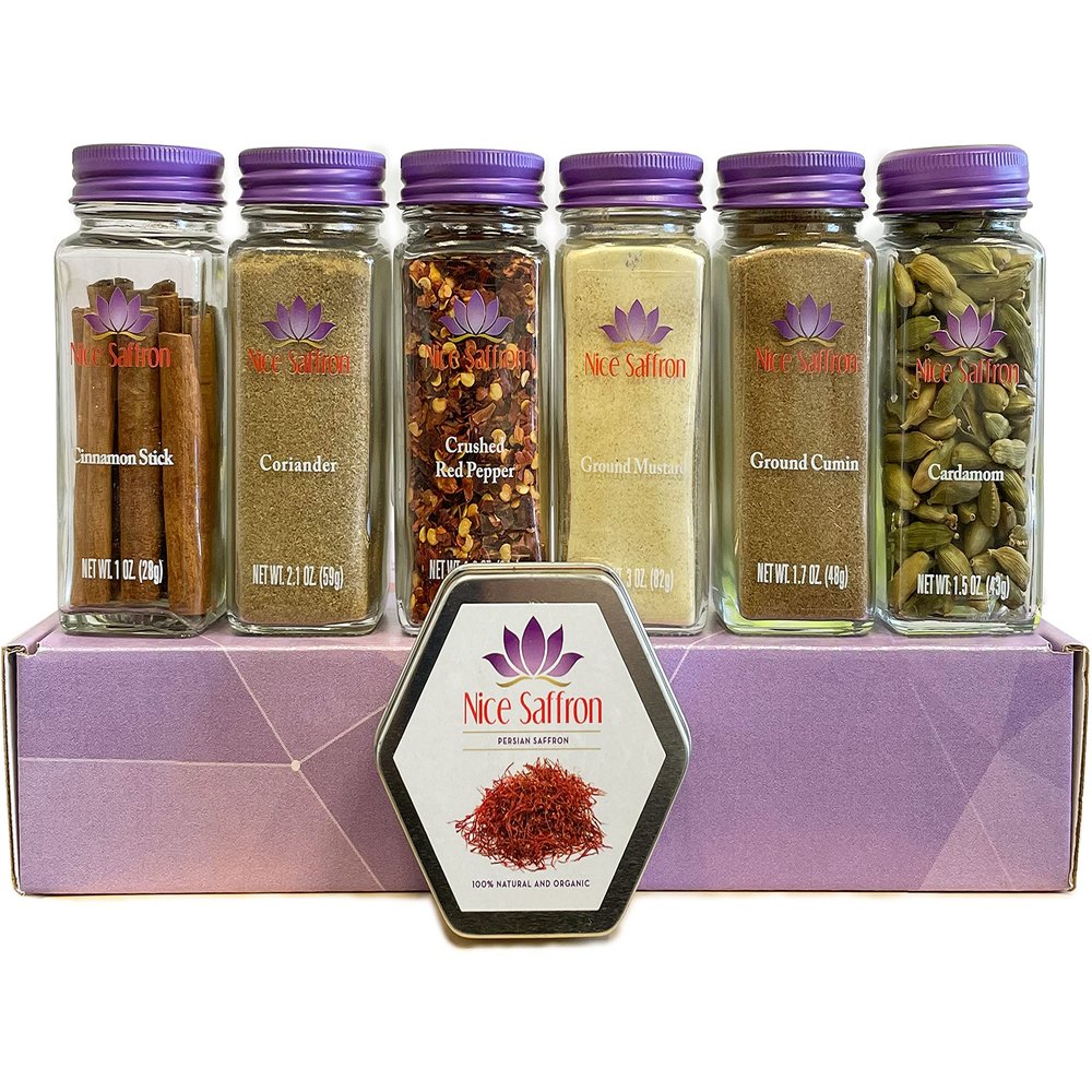 6 Pack Spices & Saffron Cooking Gift Set (Indian)