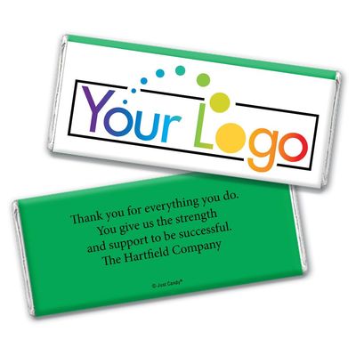 252ct Promotional Products Add Your Logo Candy Chocolate Bar (250 Pack) - Green Tradeshow Giveaways - Corporate Candy Bars