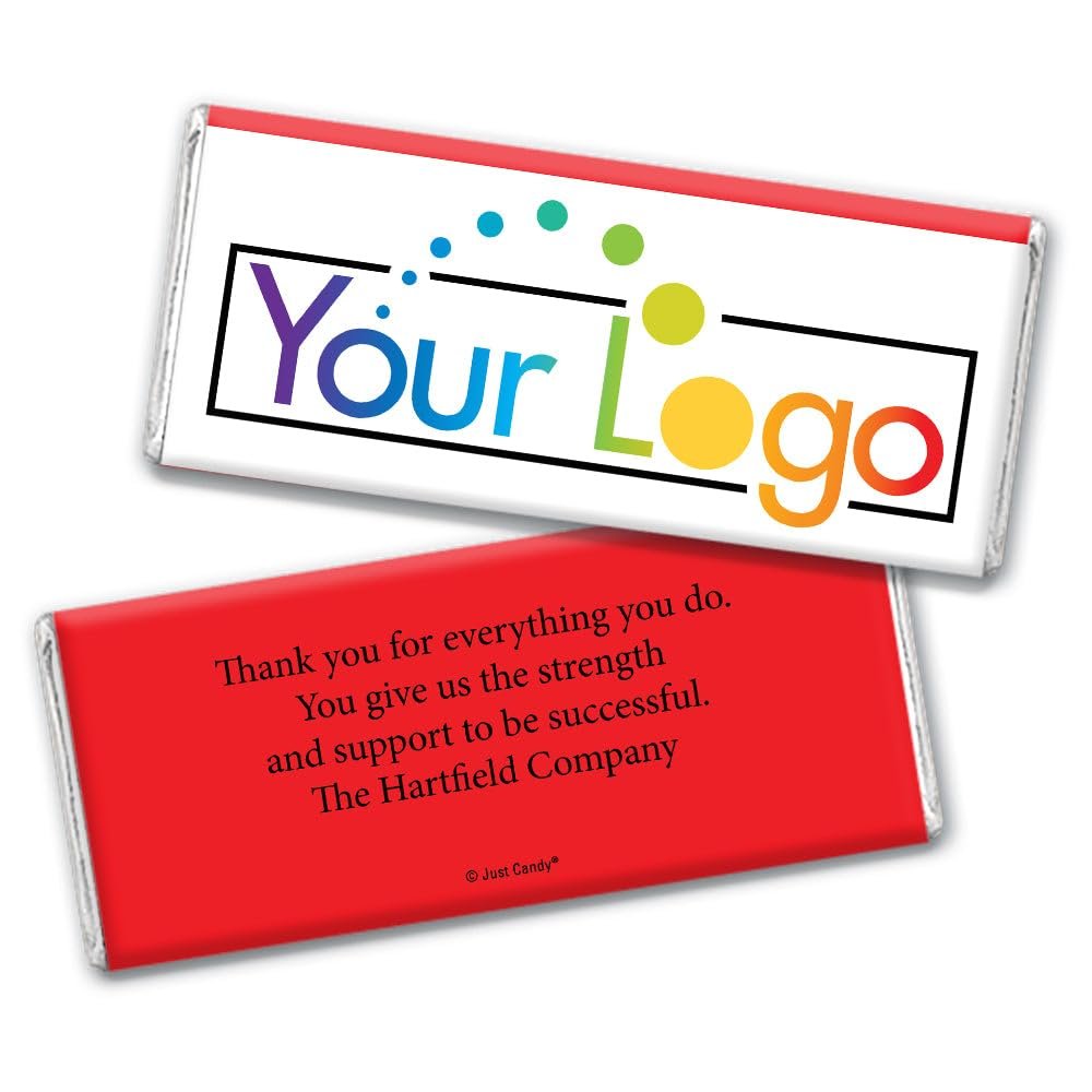 252ct Promotional Products Add Your Logo Candy Chocolate Bar (250 Pack) - Red Tradeshow Giveaways