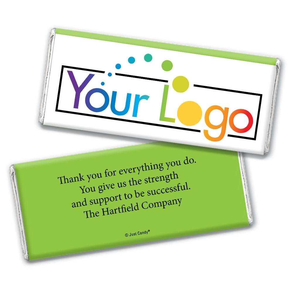 48ct Personalized Candy Promotional Products Add Your Logo Candy Chocolate Bars - Kiwi Green