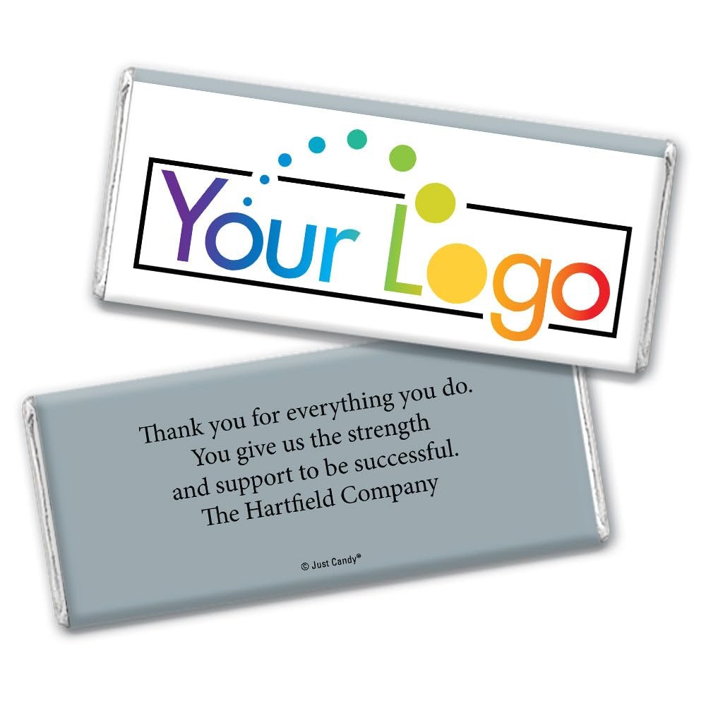 48ct Personalized Candy Promotional Products Add Your Logo Candy Chocolate Bars - Silver