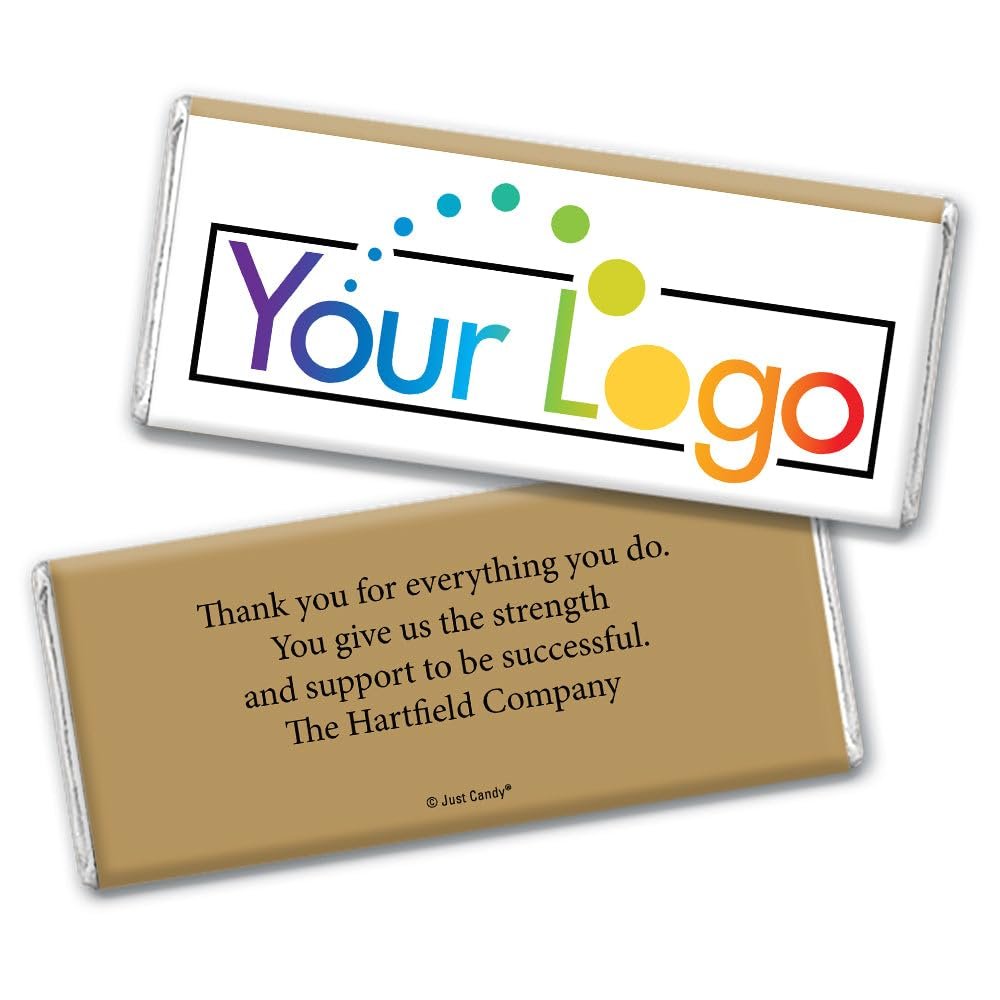 48ct Personalized Candy Promotional Products Add Your Logo Candy Chocolate Bars - Gold