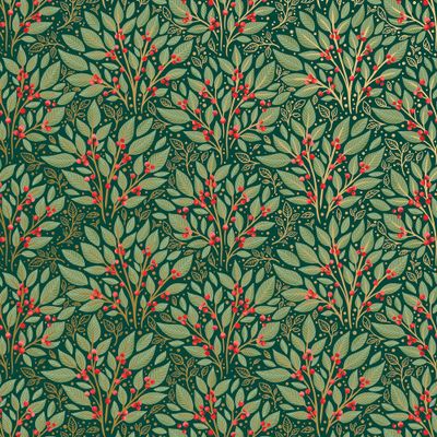 Jillson Roberts Christmas Gift Wrap, Holly Tapestry (6 Jumbo Rolls 10 feet x 30 inches)