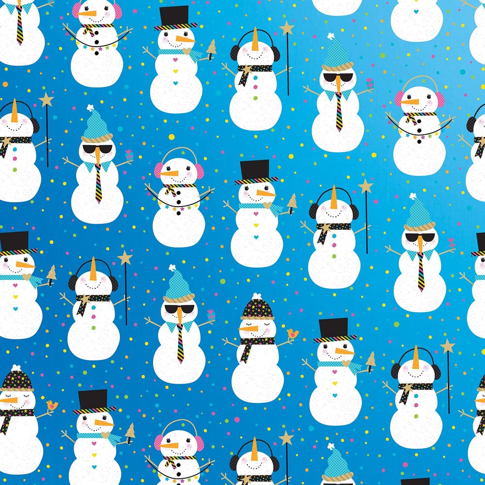 Jillson Roberts Christmas Gift Wrap, Snowman Party (6 Jumbo Rolls 10 feet x 30 inches)