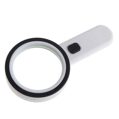 10x90mm Handheld Magnifying Glass with 12LED with UV Counterfeit Light for Reading Magnifying Glass Antiques Appreciation Jewelry