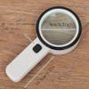 10x90mm Handheld Magnifying Glass with 12LED with UV Counterfeit Light for Reading Magnifying Glass Antiques Appreciation Jewelry view 2