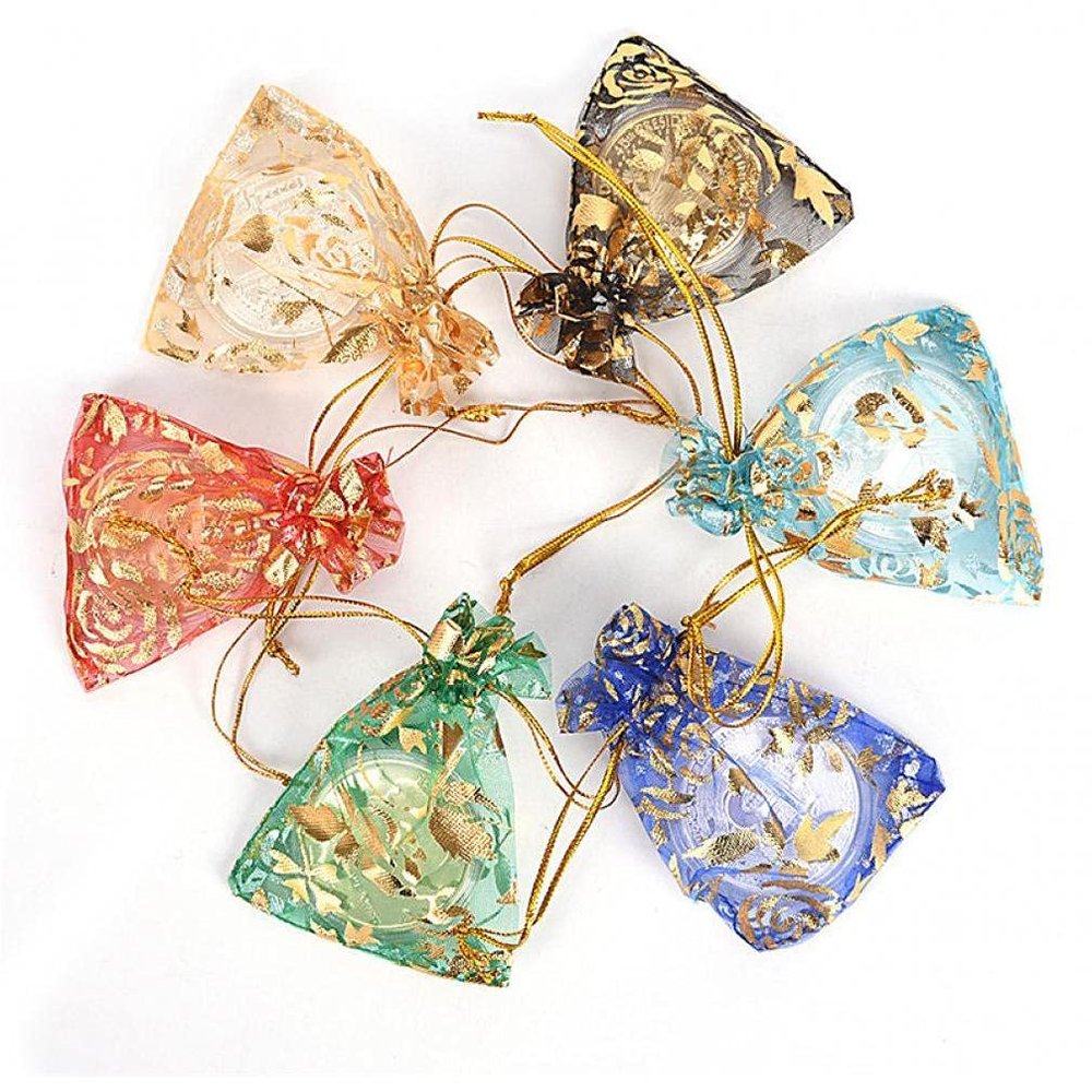 10pc/Set Small Organza Bags Clear Candy Drawstring Bags Jewelry Storage Pouches Wedding Party Favor Gift Bag